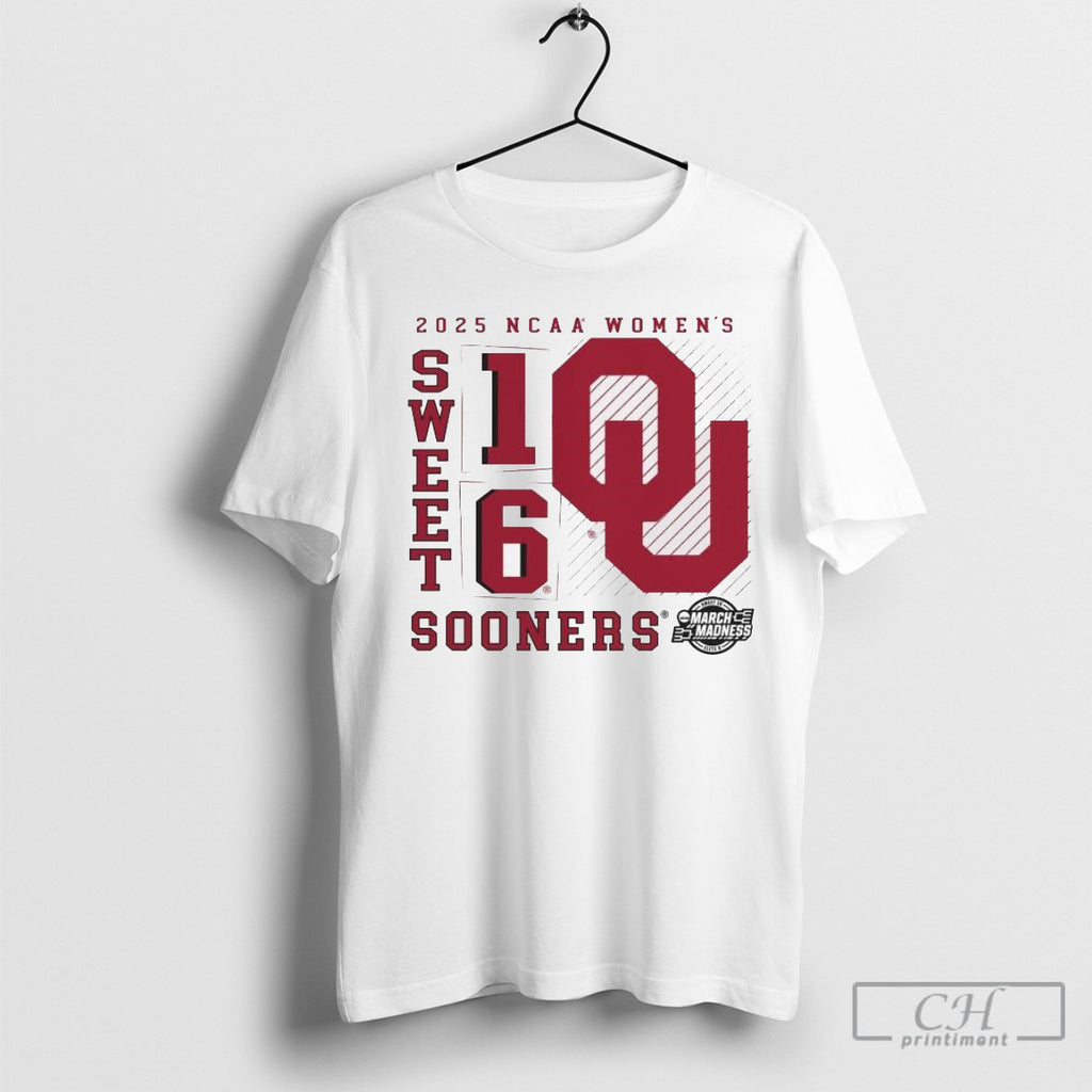 Official 2025 Ncaa Womens Oklahoma Sooners Sweet 16 March Madness Shirt