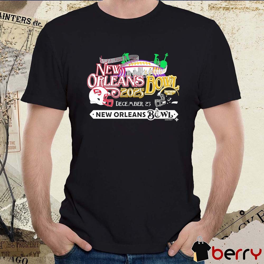 2025 New Orleans Bowl Western Kentucky Hilltoppers Vs Southern Miss Golden Eagles December 23, 2025 Helmets t-shirt