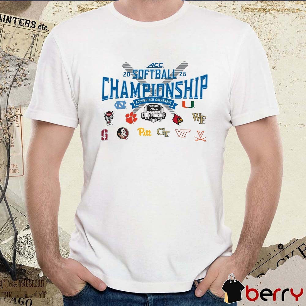 2026 Atlantic Coast Conference Softball Championship Charlottesville, Virginia Teams Logos t-shirt