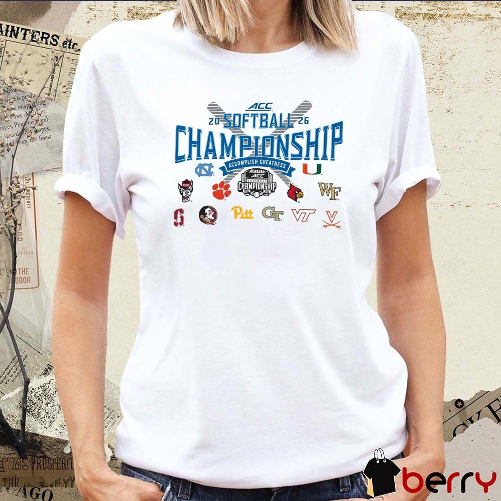 2026 Atlantic Coast Conference Softball Championship Charlottesville, Virginia Teams Logos t-shirt