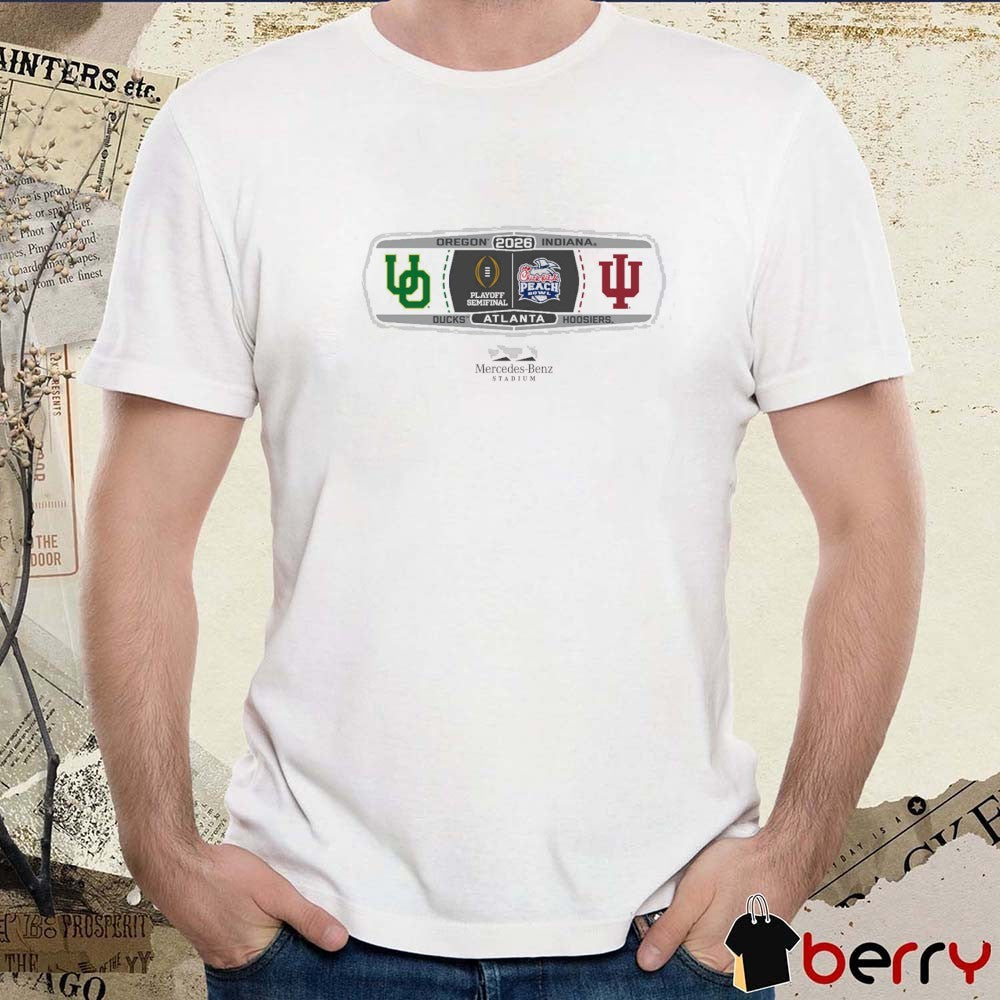 2026 Chick-fil-A Peach Bowl 2-Team Oregon Ducks Vs Indiana Hoosiers t-shirt
