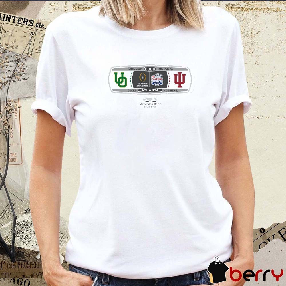 2026 Chick-fil-A Peach Bowl 2-Team Oregon Ducks Vs Indiana Hoosiers t-shirt