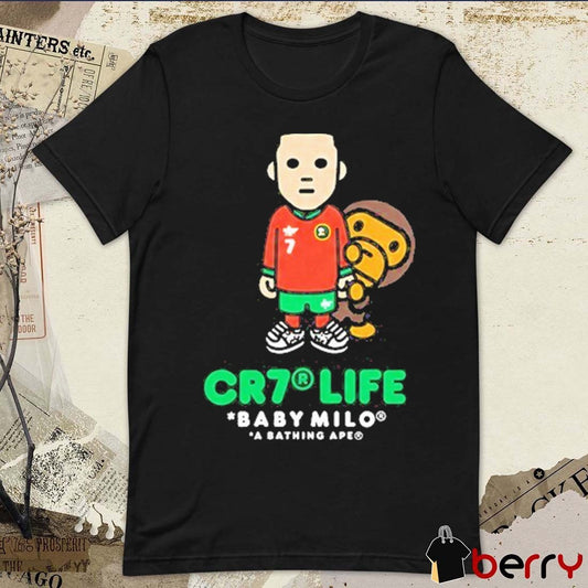 2026 Cristiano Ronaldo X BAPE CR7 Life Baby Milo A Bathing Ape t-shirt