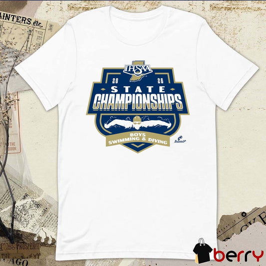 2026 Logo IHSAA Boys Swimming & Diving State Championships t-shirt