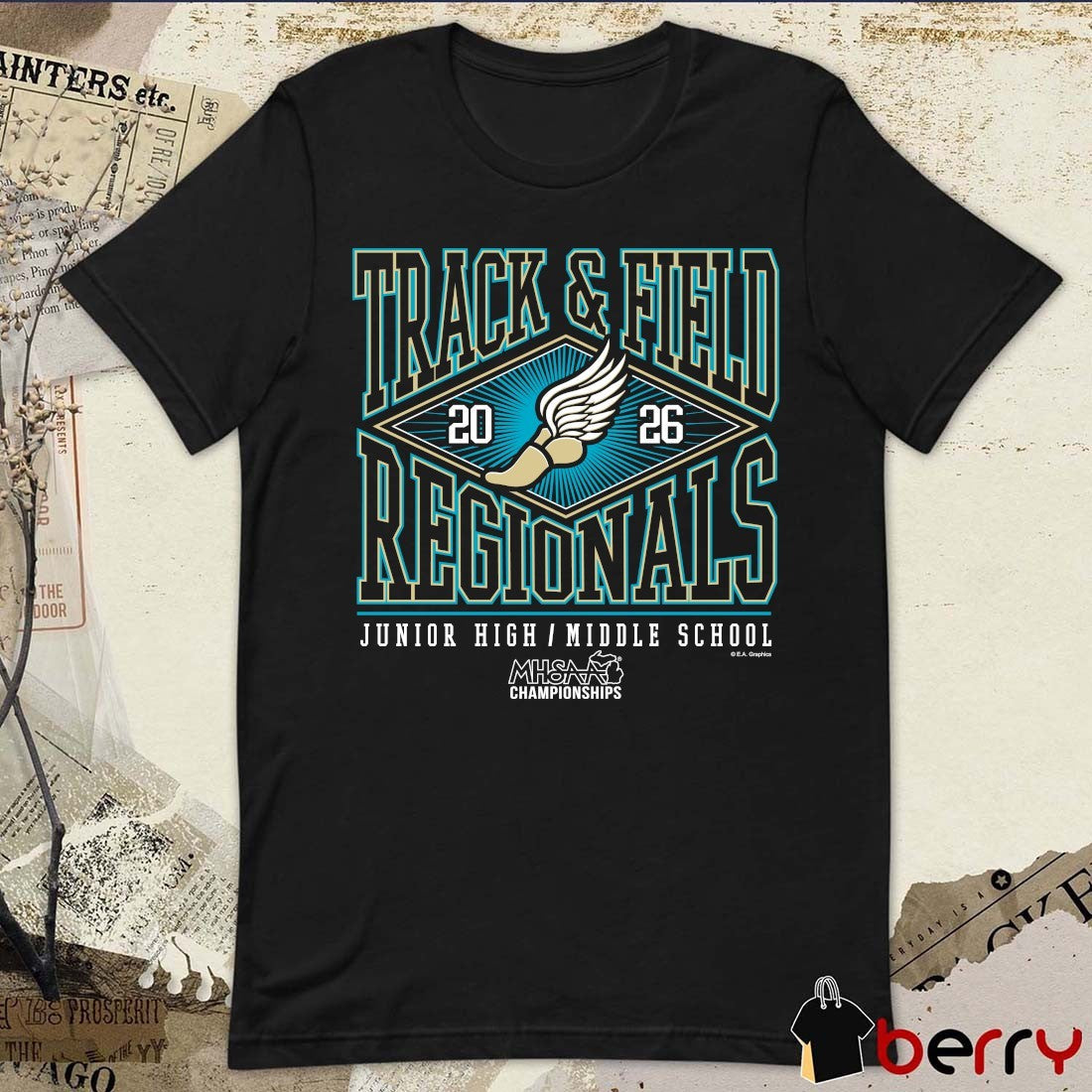 2026 MHSAA Championships Track & Field Junior High Middle School Regionals Logo t-shirt