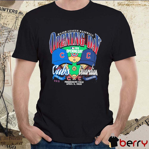 2026 Major League Baseball Opening Day Chicago Cubs Vs Cleveland Guardians Progressive Field April 3 t-shirt