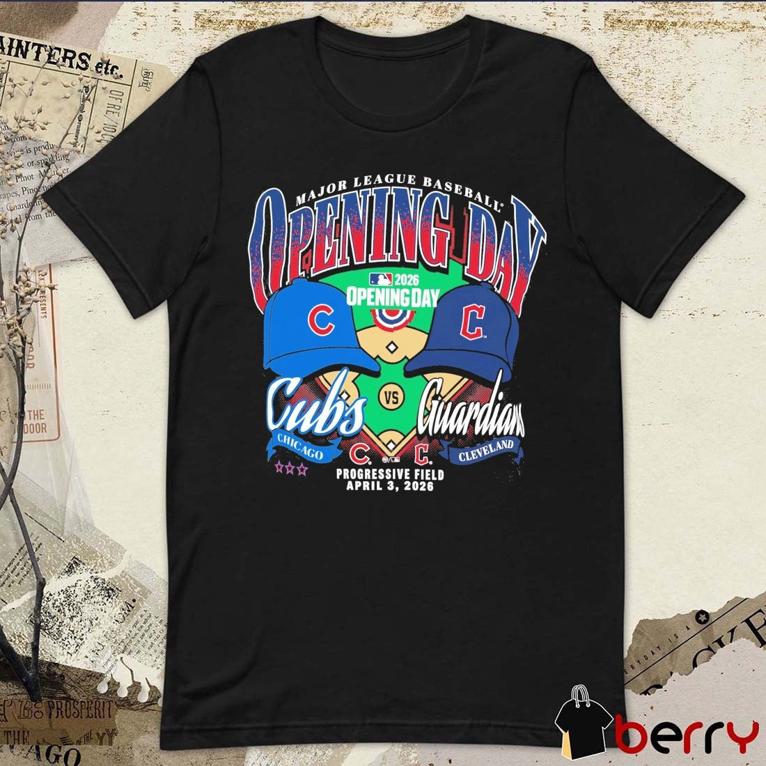 2026 Major League Baseball Opening Day Chicago Cubs Vs Cleveland Guardians Progressive Field April 3 t-shirt