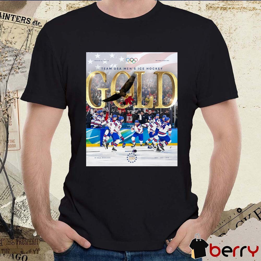 2026 Milano Cortina Winter Olympics USA Men’s Ice Hockey 3x Gold Medal 1960 1980 2026 t-shirt