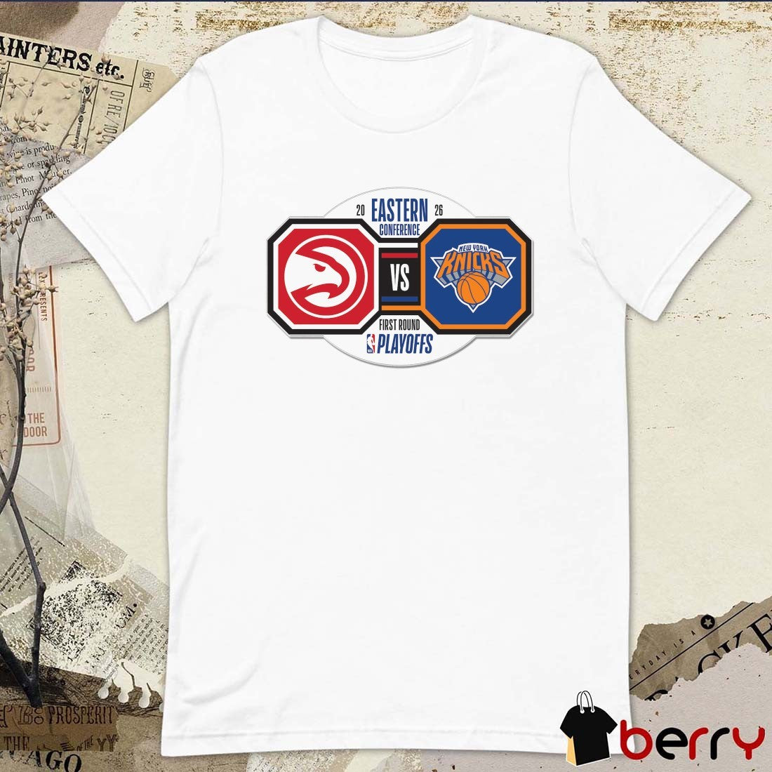 2026 NBA Eastern Conference First Round Playoff Matchup Atlanta Hawks vs. New York Knicks t-shirt