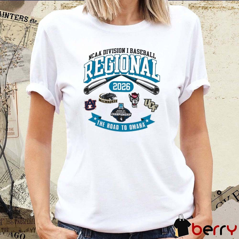 2026 NCAA Division I Baseball Regional Auburn The Road To Omaha Logos t-shirt