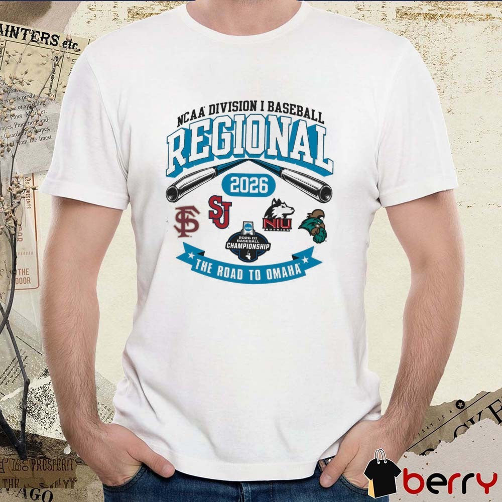 2026 NCAA Division I Baseball Regional Florida State The Road To Omaha Logos t-shirt