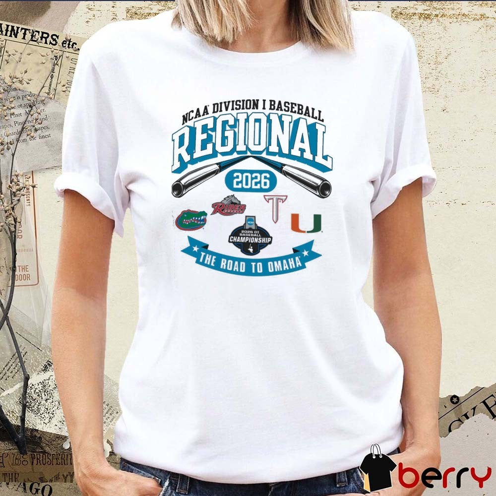 2026 NCAA Division I Baseball Regional Florida The Road To Omaha Logos t-shirt
