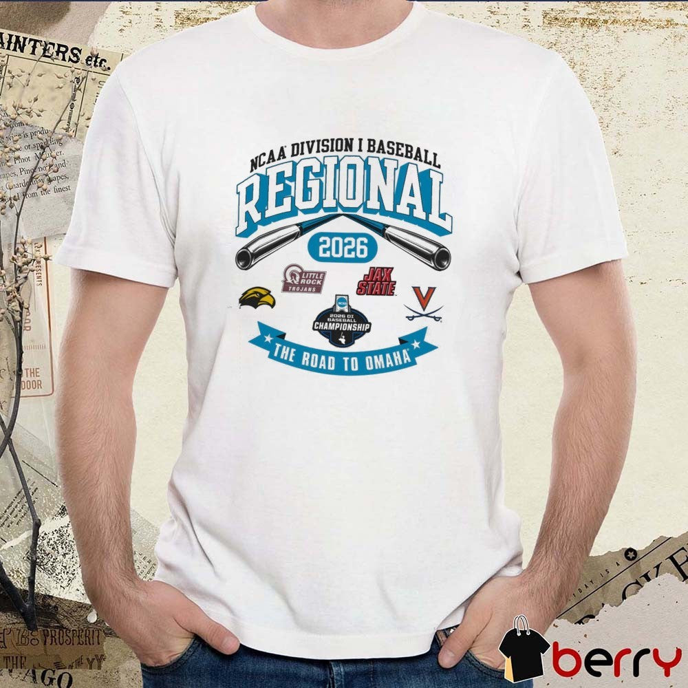 2026 NCAA Division I Baseball Regional Southern Mississippi The Road To Omaha Logos t-shirt