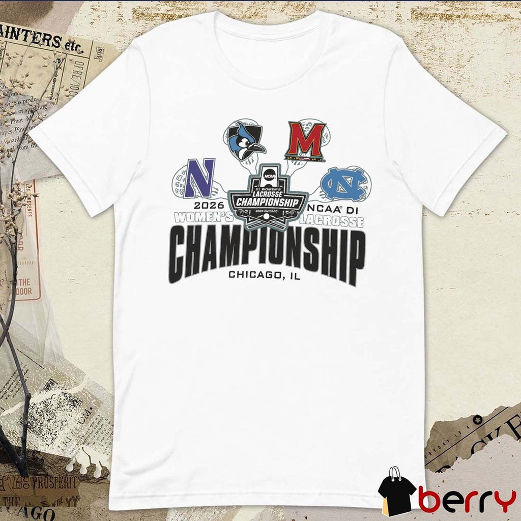 2026 NCAA Division I Women’s Lacrosse Championship Champion Chicago IL Teams Logos t-shirt