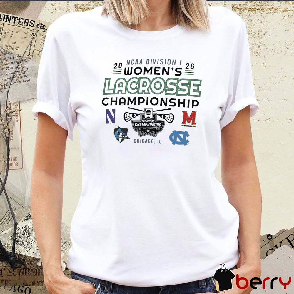 2026 NCAA Division I Women’s Lacrosse Championship Chicago IL Teams Logos t-shirt