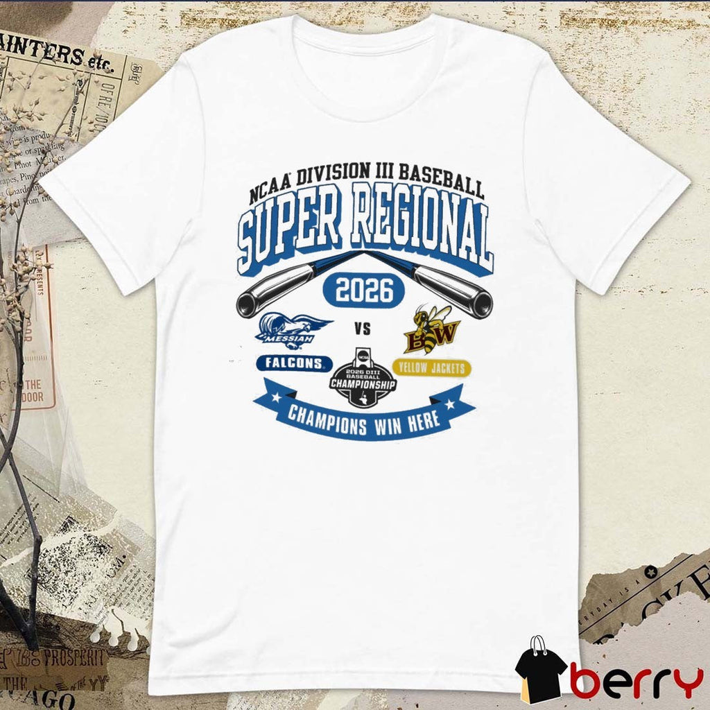 2026 NCAA Division III Baseball Super Regional Baldwin Wallace Falcons Vs Yellow Jackets t-shirt