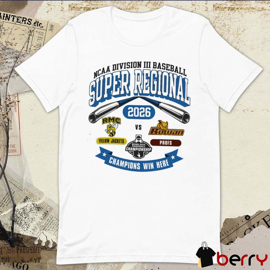 2026 NCAA Division III Baseball Super Regional Rowan Yellow Jackets Vs Profs t-shirt