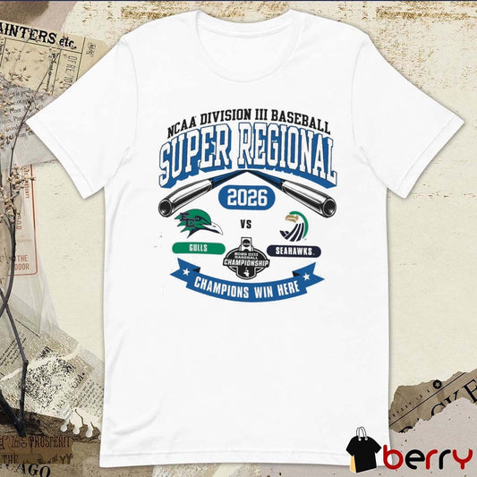 2026 NCAA Division III Baseball Super Regional Salve Regina Gulls Vs Seahawks t-shirt