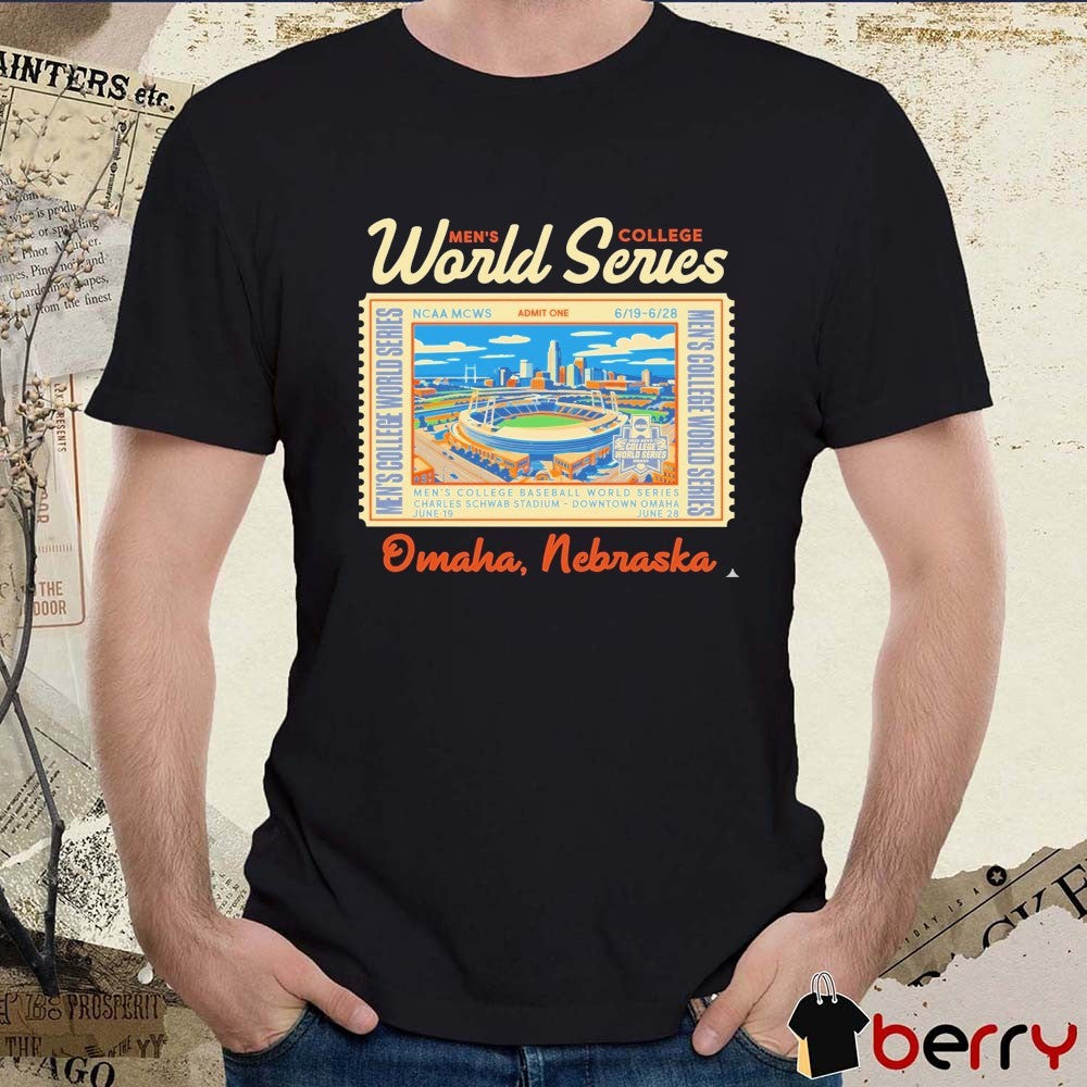 2026 NCAA MCWS Men’s College Baseball World Series Omaha Nebraska Ticket t-shirt