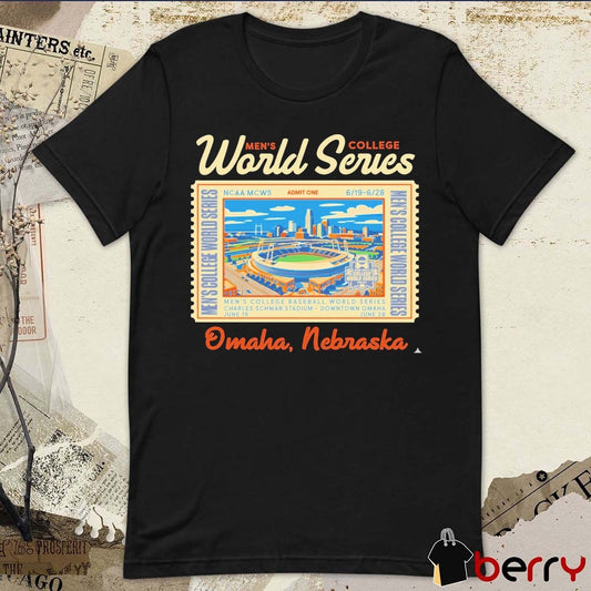 2026 NCAA MCWS Men’s College Baseball World Series Omaha Nebraska Ticket t-shirt