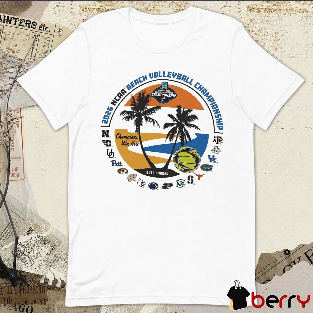 2026 NCAA National Collegiate Beach Volleyball Championship Gulf Shores Teams t-shirt