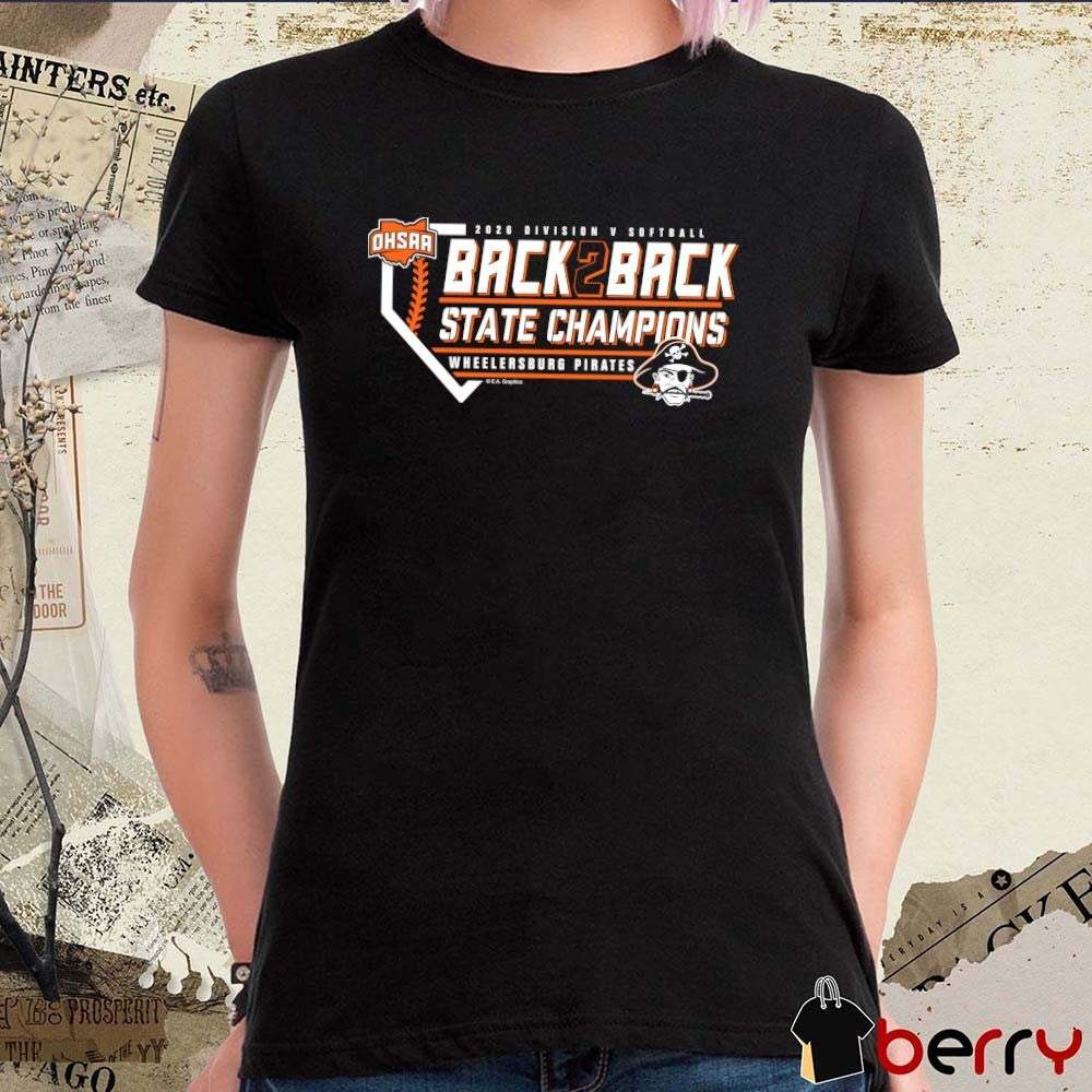 2026 OHSAA Softball DV Back 2 Back State Champions Wheelersburg Pirates t-shirt