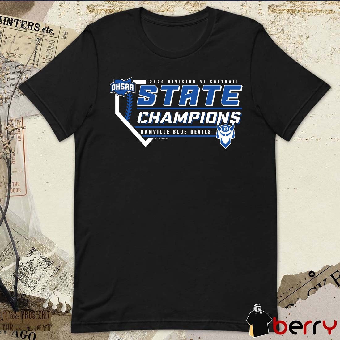 2026 OHSAA Softball DVI Back 2 Back State Champions Danville Blue Devils t-shirt