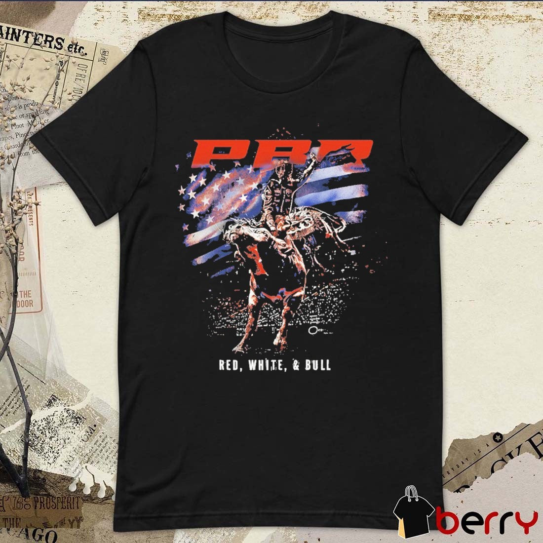 2026 PBR Professional Bull Riders Red, White and Bull Spotlight t-shirt