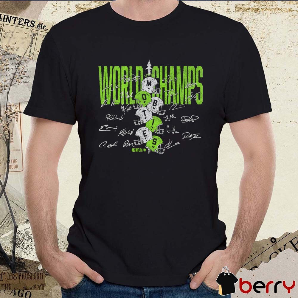2026 Seattle Seahawks NFL Football World Champs Helmet Stack Signatures t-shirt