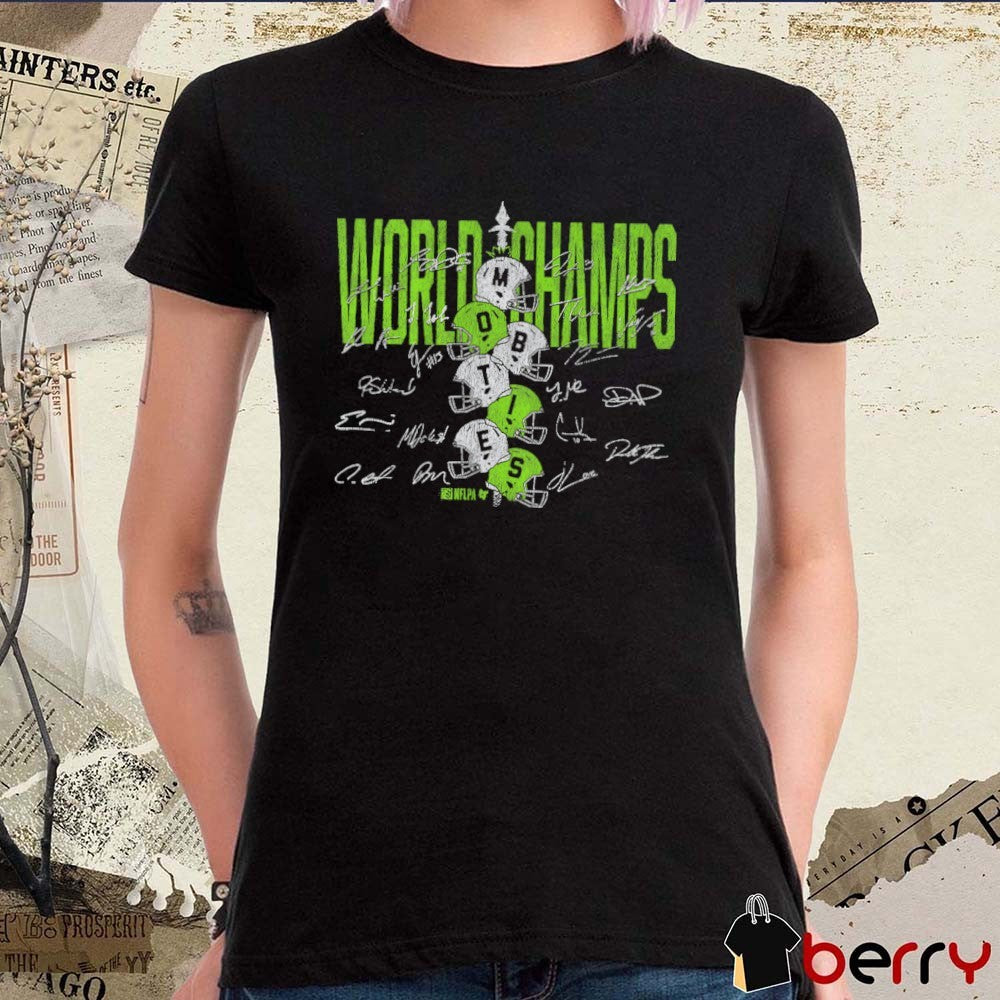 2026 Seattle Seahawks NFL Football World Champs Helmet Stack Signatures t-shirt