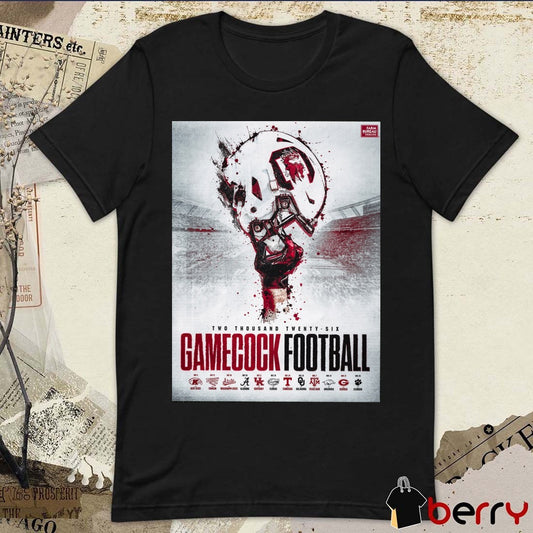 2026 South Carolina Gamecocks Football Schedule Highlight Alabama, Georgia, and Clemson Poster t-shirt