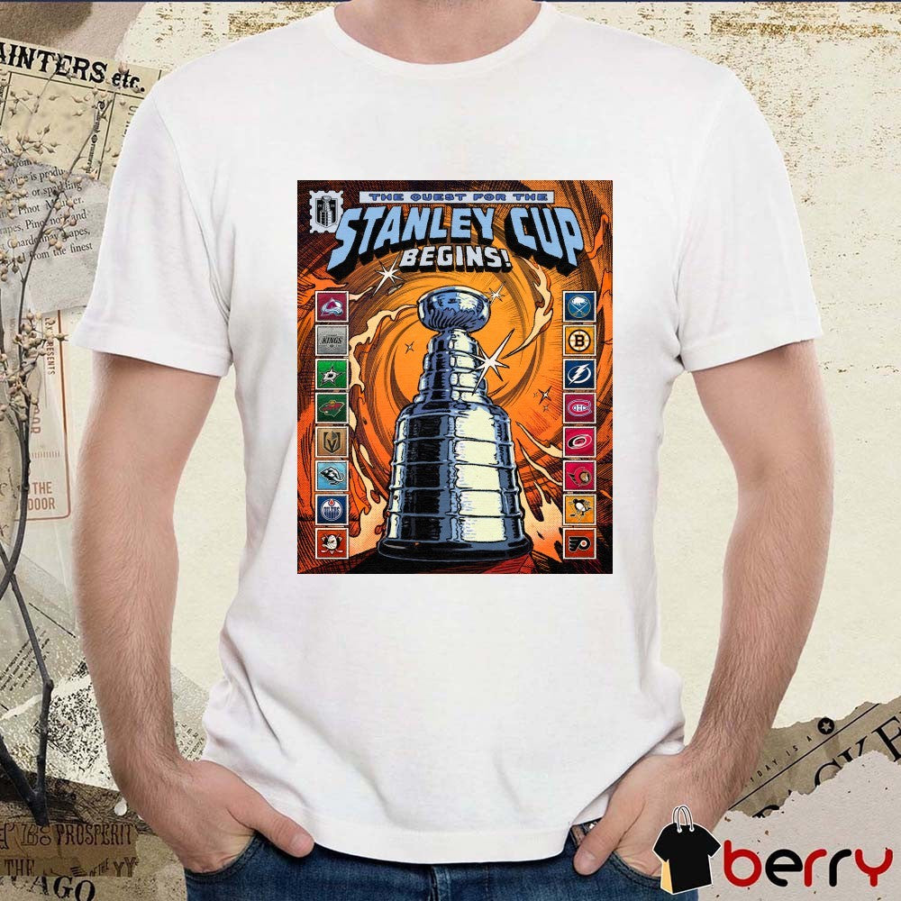 2026 Stanley Cup Playoffs April 19 NHL Teams Logos Trophy Poster t-shirt