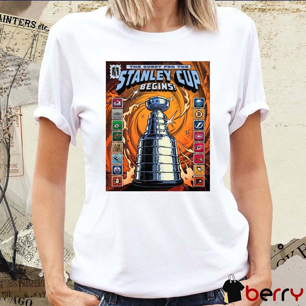 2026 Stanley Cup Playoffs April 19 NHL Teams Logos Trophy Poster t-shirt