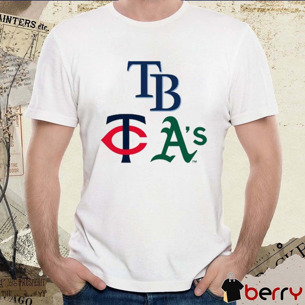 2026 Tampa Bay Rays, Minnesota Twins, Oakland Athletics Logos t-shirt