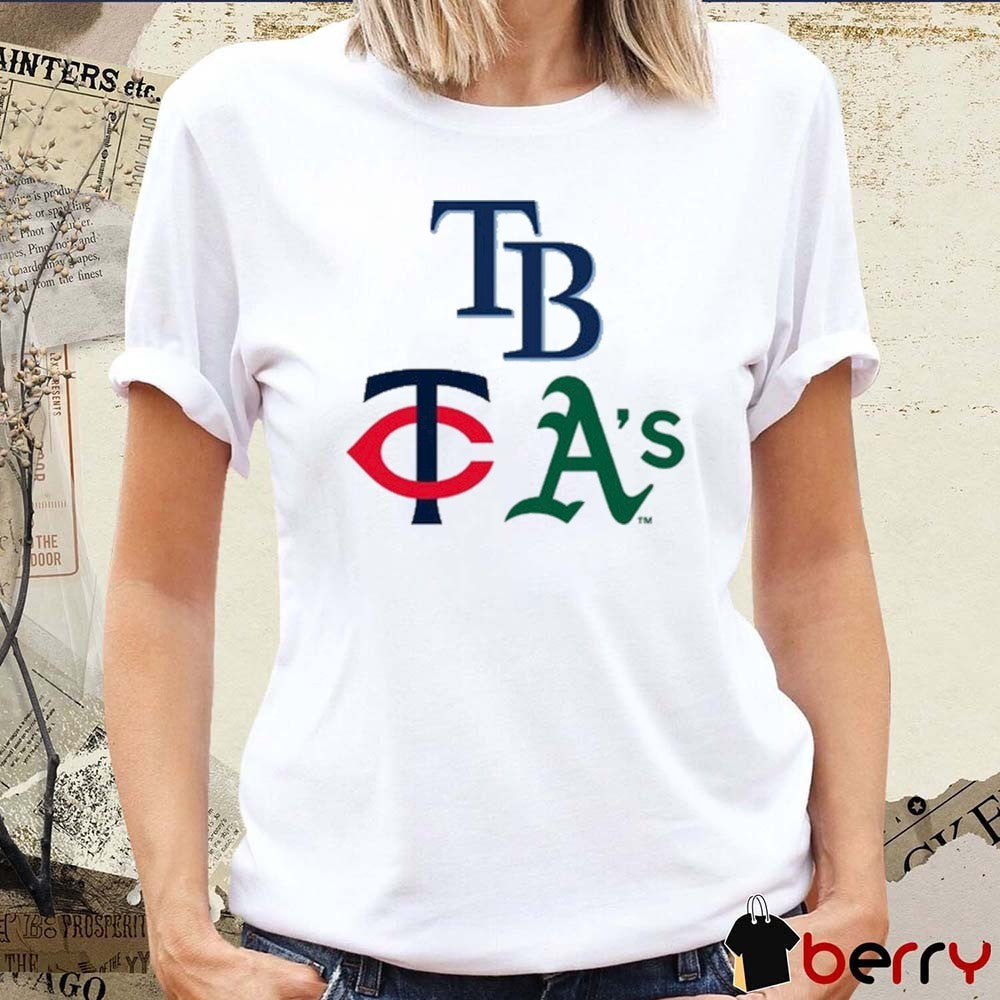 2026 Tampa Bay Rays, Minnesota Twins, Oakland Athletics Logos t-shirt