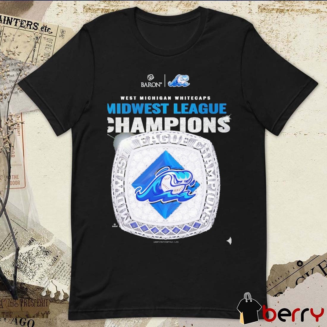 2026 West Michigan Whitecaps Midwest League Champions Ring t-shirt