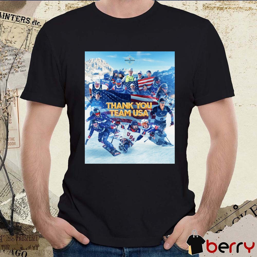 2026 Winter Paralympic Games Milano Cortina Thank You Team USA Poster t-shirt