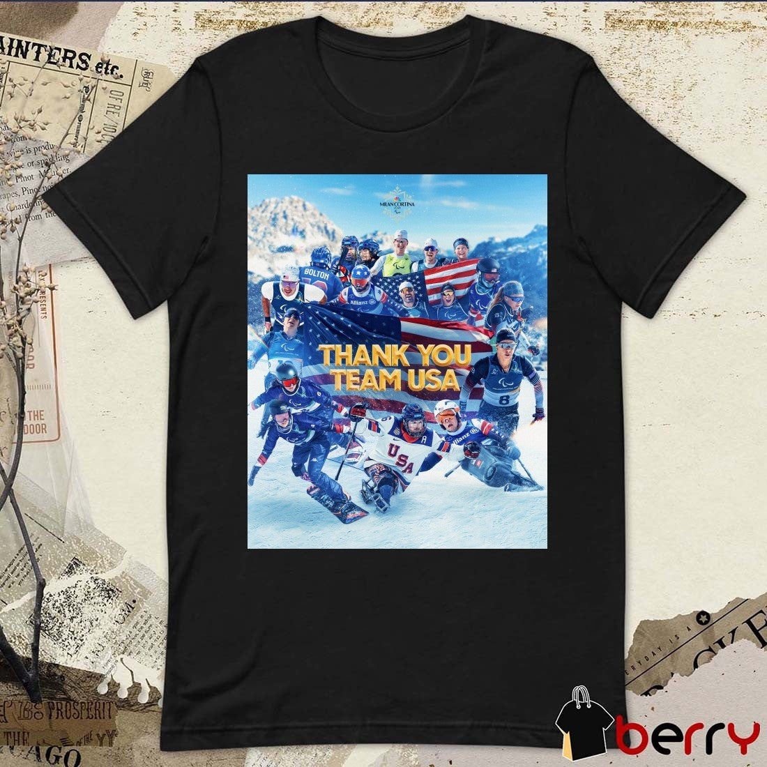 2026 Winter Paralympic Games Milano Cortina Thank You Team USA Poster t-shirt