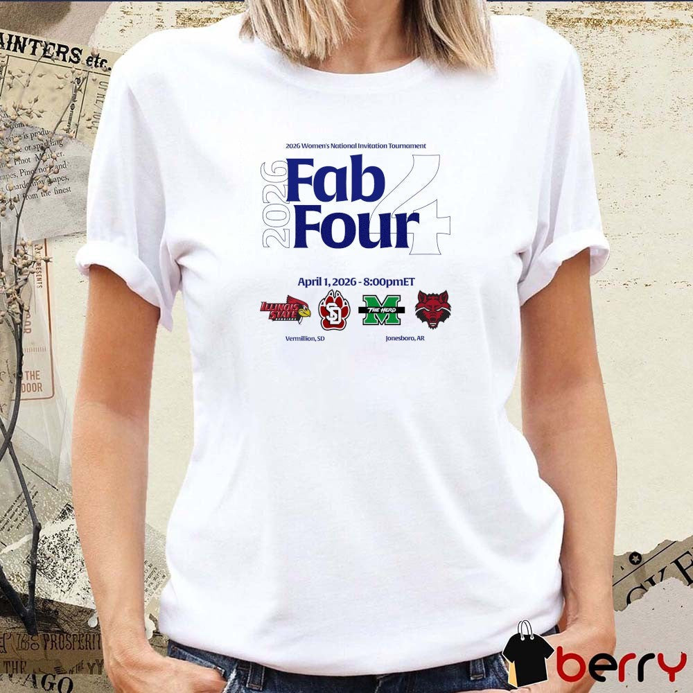 2026 Women’s National Invitation Tournament Fab Four Redbirds, Coyotes, Herd and Wolves April 1 t-shirt