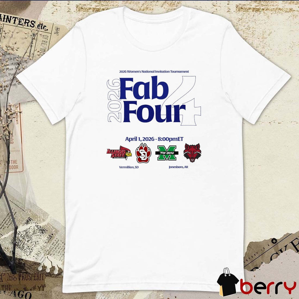 2026 Women’s National Invitation Tournament Fab Four Redbirds, Coyotes, Herd and Wolves April 1 t-shirt