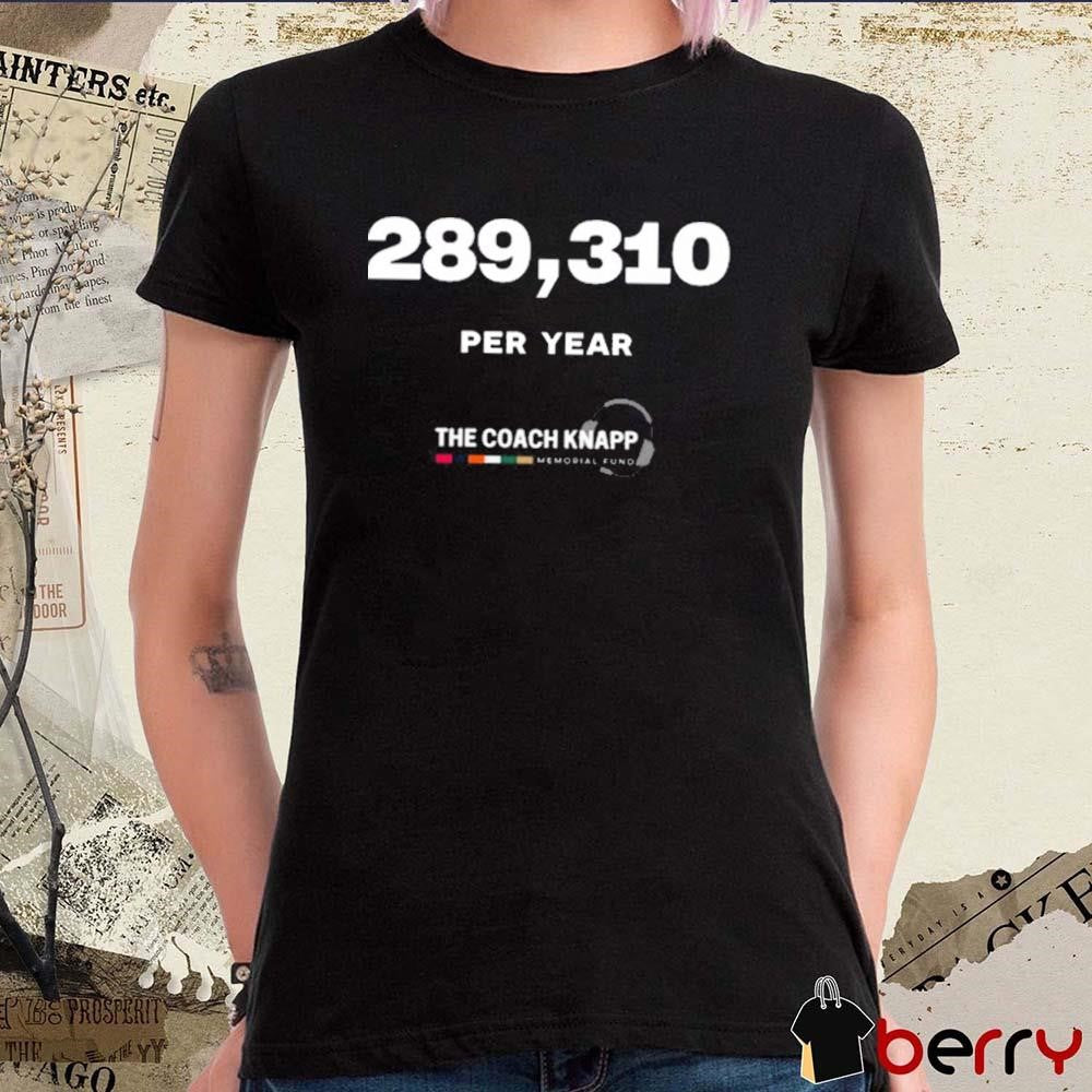 289,310 Per Year The Coach Knapp Memorial Fund Atlanta Falcons t-shirt