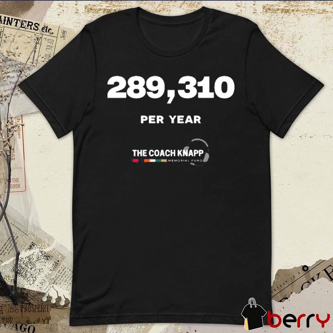 289,310 Per Year The Coach Knapp Memorial Fund Atlanta Falcons t-shirt