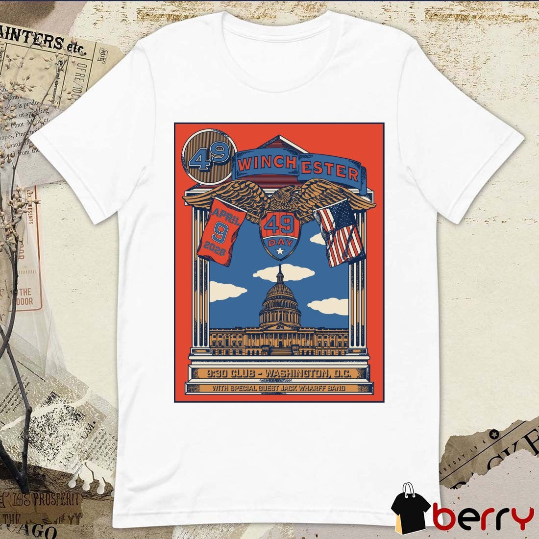 49 Winchester April 9 2026 49 Day Washington DC With Special Guest Jack Wharff Band Poster t-shirt