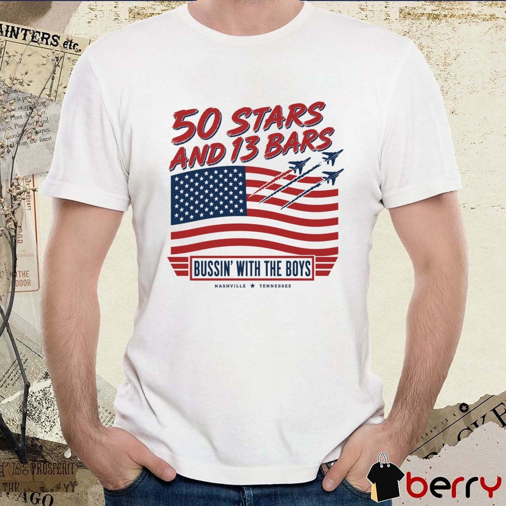 50 Stars and 13 Bars Bussin’ With The Boys Nashville Tennessee 2026 t-shirt