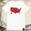 A map of who America is rooting for in the ALCS Cleveland Guardians Vs New York Yankees t-shirt