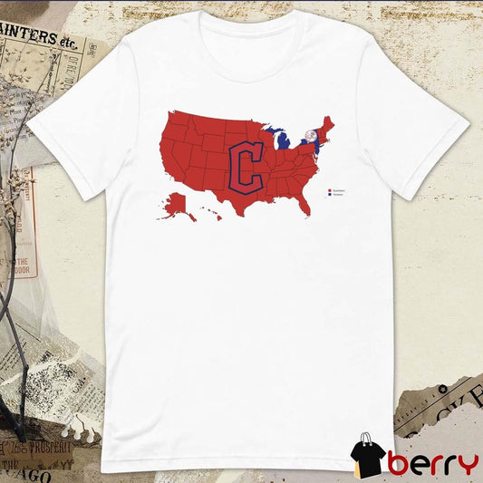 A map of who America is rooting for in the ALCS Cleveland Guardians Vs New York Yankees t-shirt