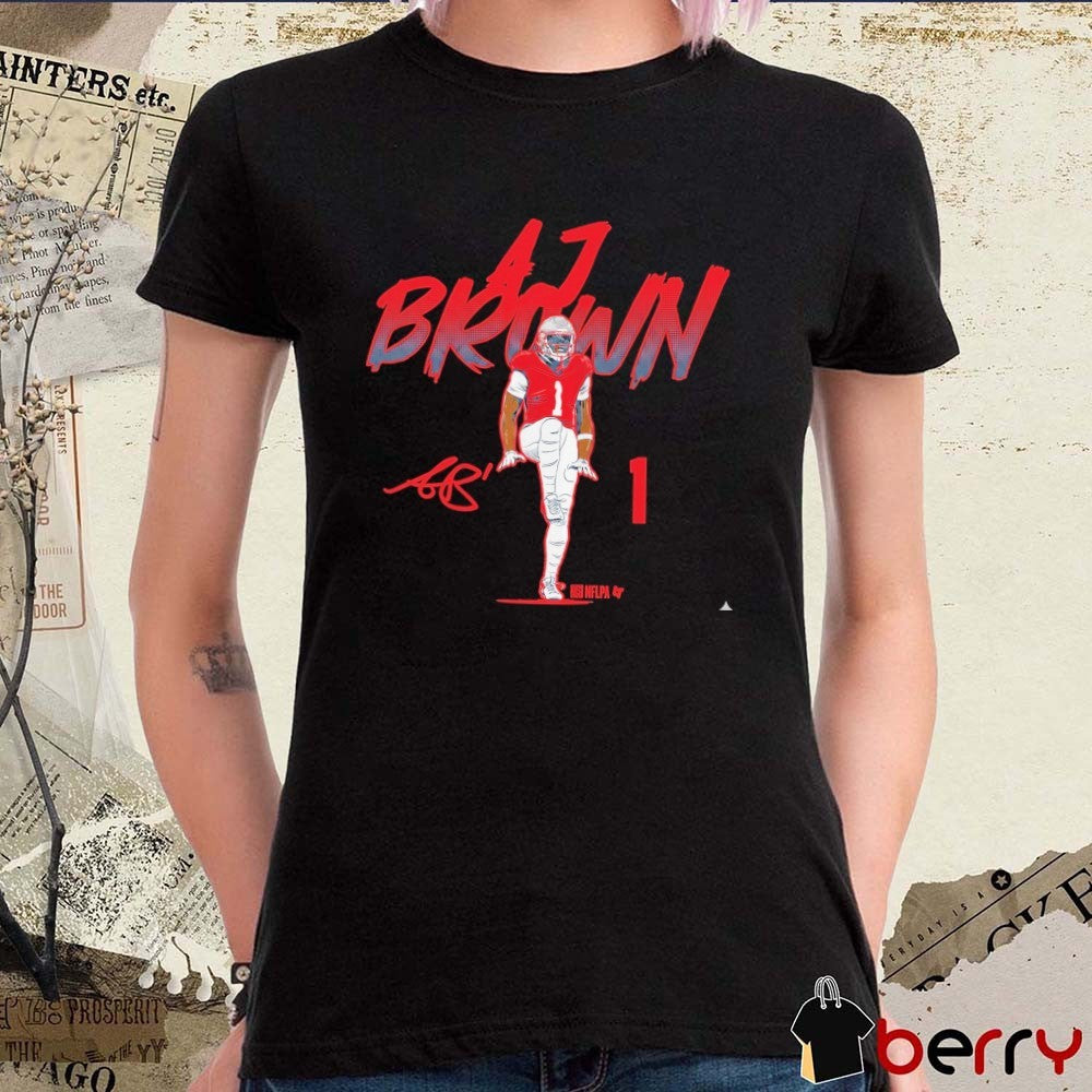 A.J. Brown Name Number Pose New England Patriots NFL Signature t-shirt