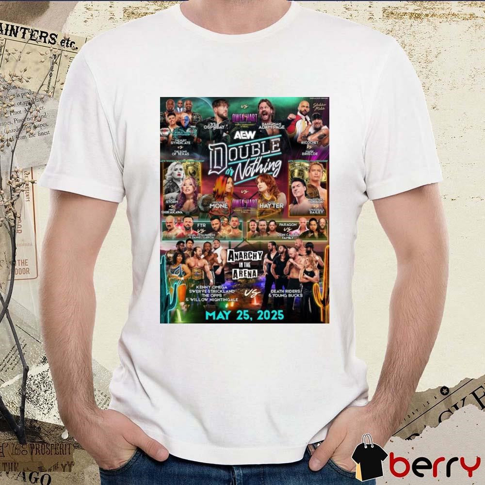 AEW Double or Nothing 2025 Anarchy in the arena May 25 2025 neon light Poster t-shirt
