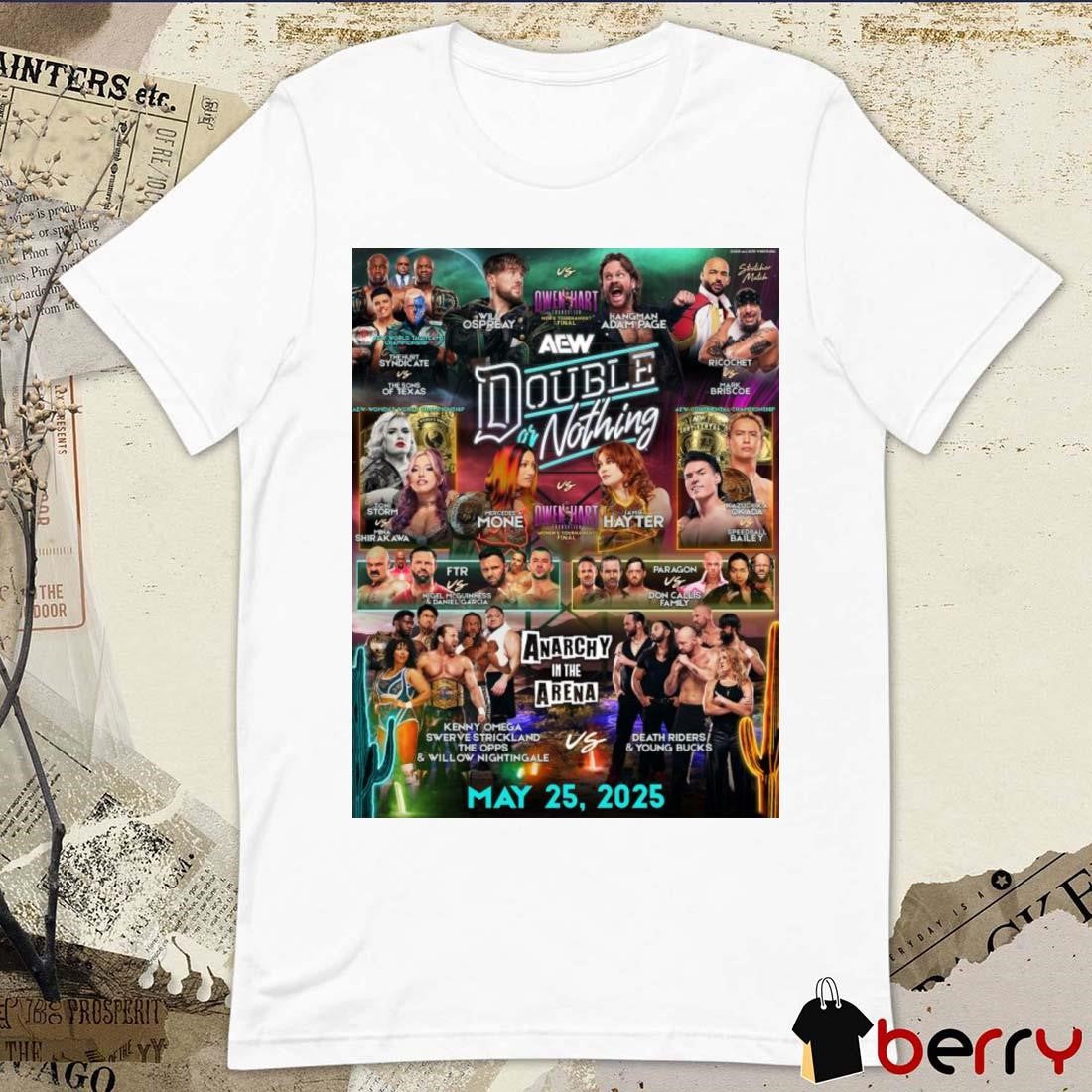 AEW Double or Nothing 2025 Anarchy in the arena May 25 2025 neon light Poster t-shirt