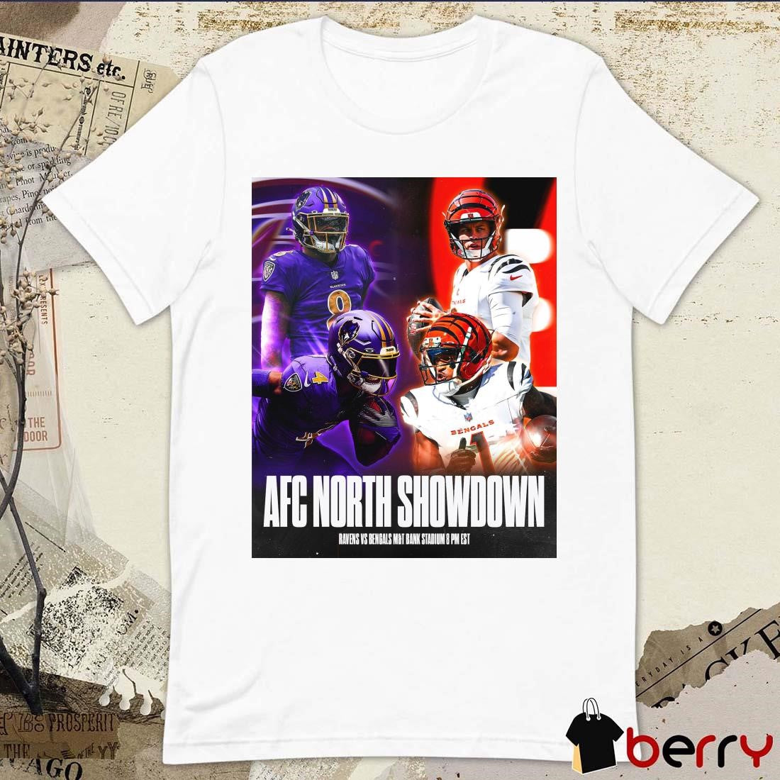 AFC North Showdown Baltimore Ravens Vs Cincinnati Bengals M&T Bank Stadium Poster t-shirt